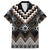 Brown Taniko Aotearoa Family Matching Off The Shoulder Long Sleeve Dress and Hawaiian Shirt Niho Taniwha Mix Poutama