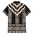 Brown Taniko Aotearoa Family Matching Off Shoulder Short Dress and Hawaiian Shirt Niho Taniwha Mix Poutama LT14