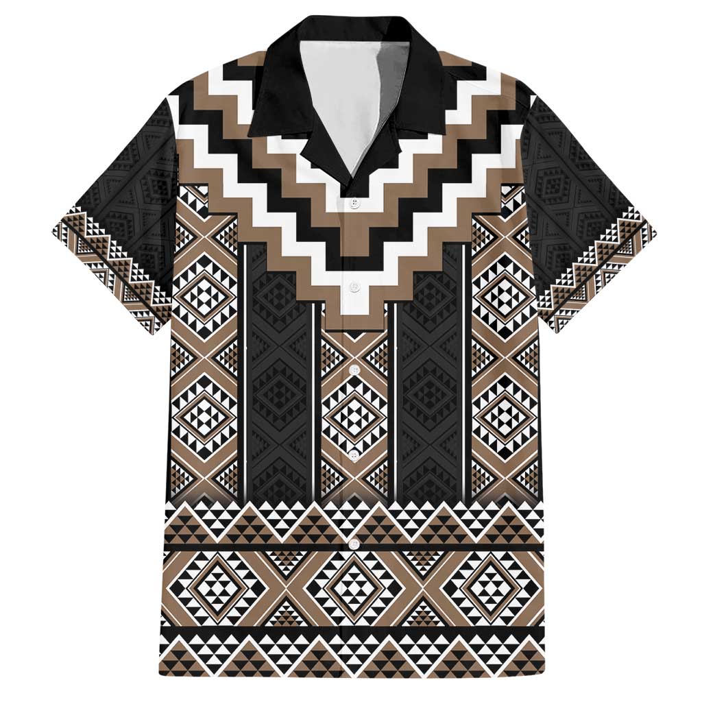 Brown Taniko Aotearoa Hawaiian Shirt Niho Taniwha Mix Poutama LT14 Brown - Polynesian Pride