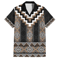Brown Taniko Aotearoa Hawaiian Shirt Niho Taniwha Mix Poutama LT14 Brown - Polynesian Pride