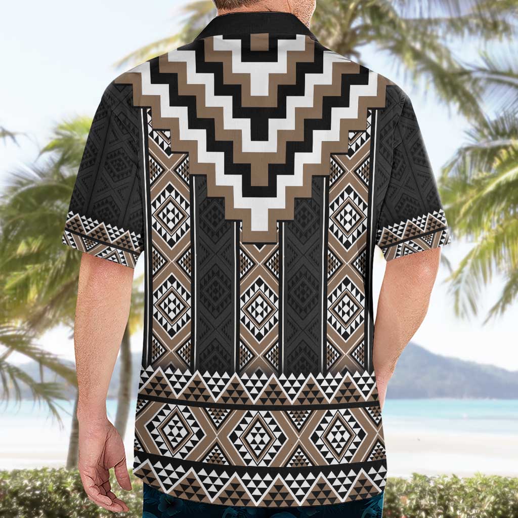 Brown Taniko Aotearoa Hawaiian Shirt Niho Taniwha Mix Poutama LT14 - Polynesian Pride