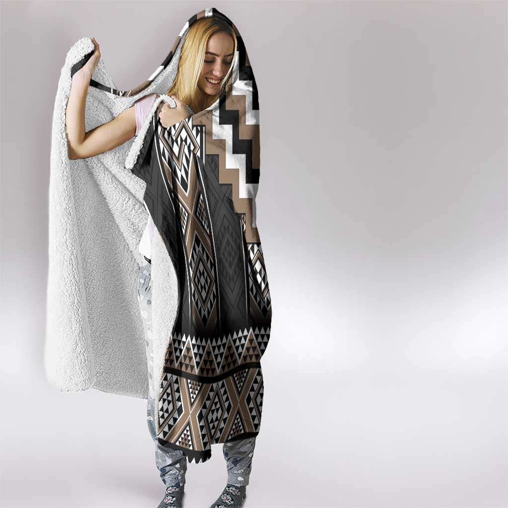 Brown Taniko Aotearoa Hooded Blanket Niho Taniwha Mix Poutama LT14 - Polynesian Pride