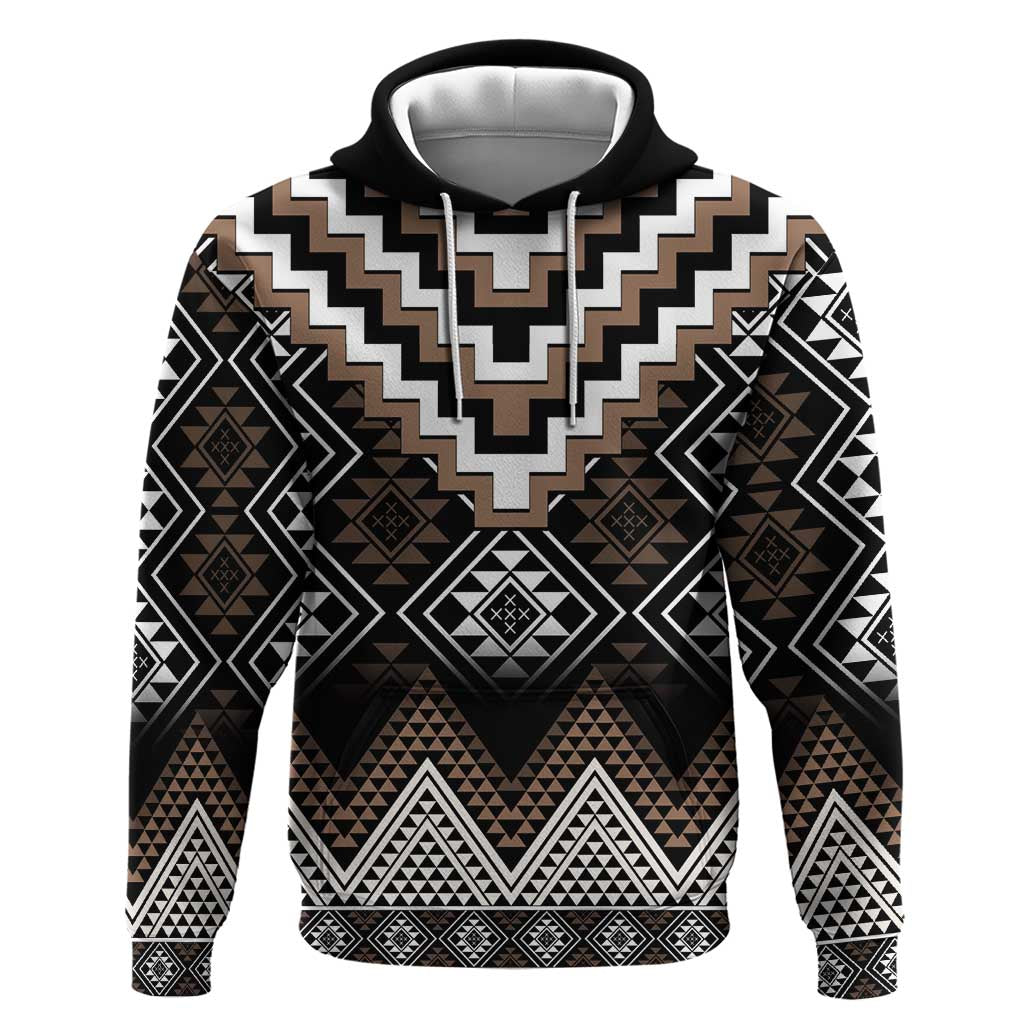 Brown Taniko Aotearoa Hoodie Niho Taniwha Mix Poutama