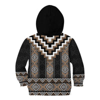Brown Taniko Aotearoa Kid Hoodie Niho Taniwha Mix Poutama LT14