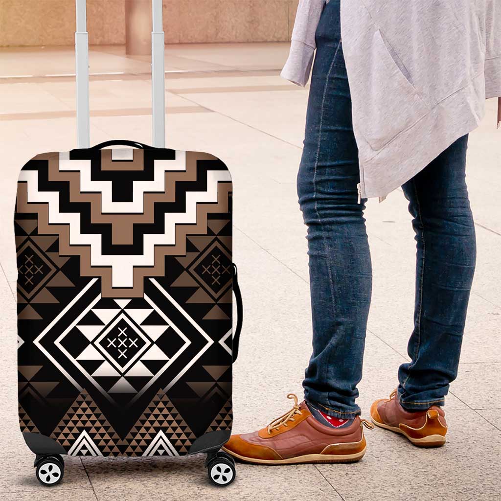 Brown Taniko Aotearoa Luggage Cover Niho Taniwha Mix Poutama