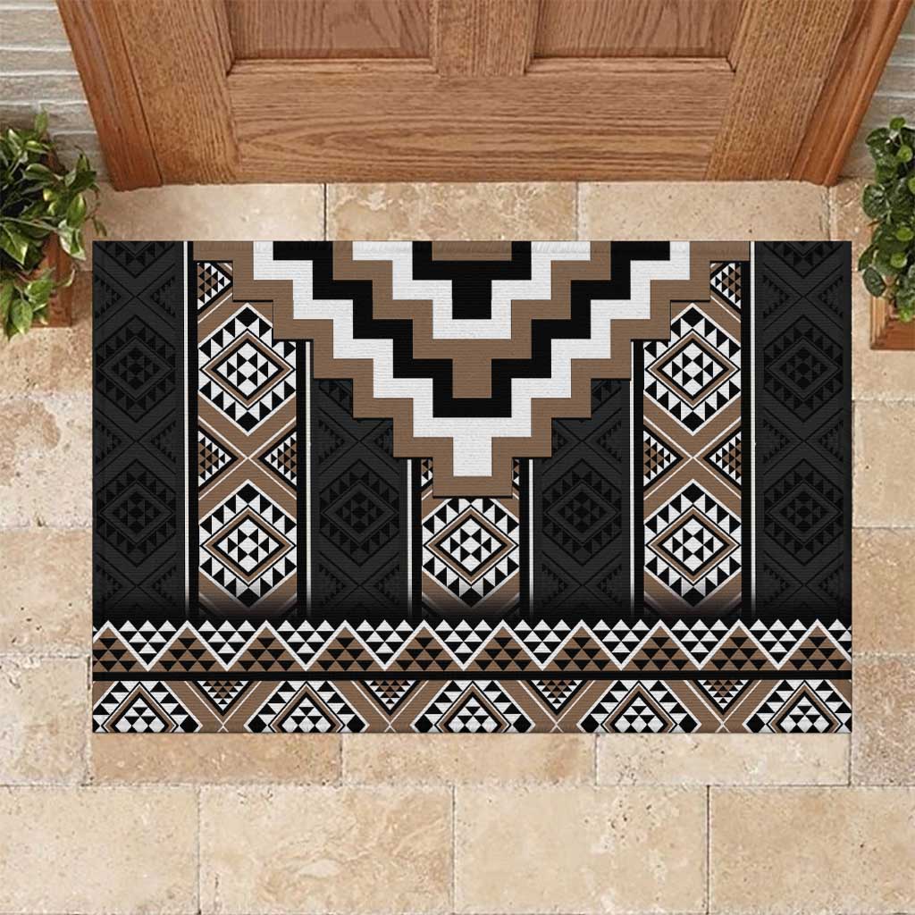 Brown Taniko Aotearoa Rubber Doormat Niho Taniwha Mix Poutama LT14