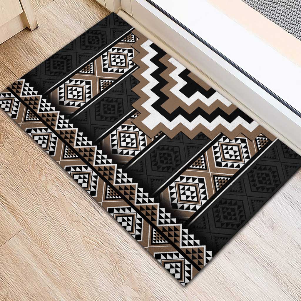 Brown Taniko Aotearoa Rubber Doormat Niho Taniwha Mix Poutama LT14