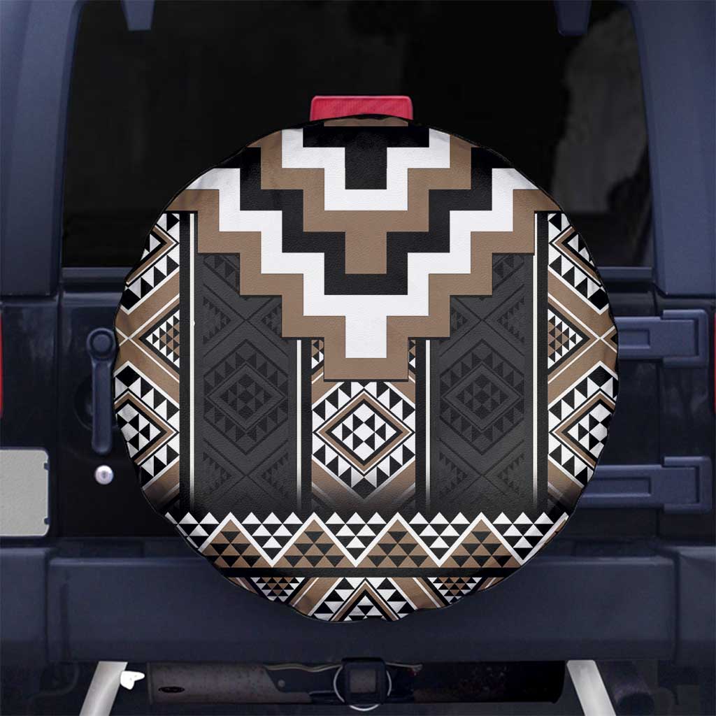 Brown Taniko Aotearoa Spare Tire Cover Niho Taniwha Mix Poutama LT14 - Polynesian Pride