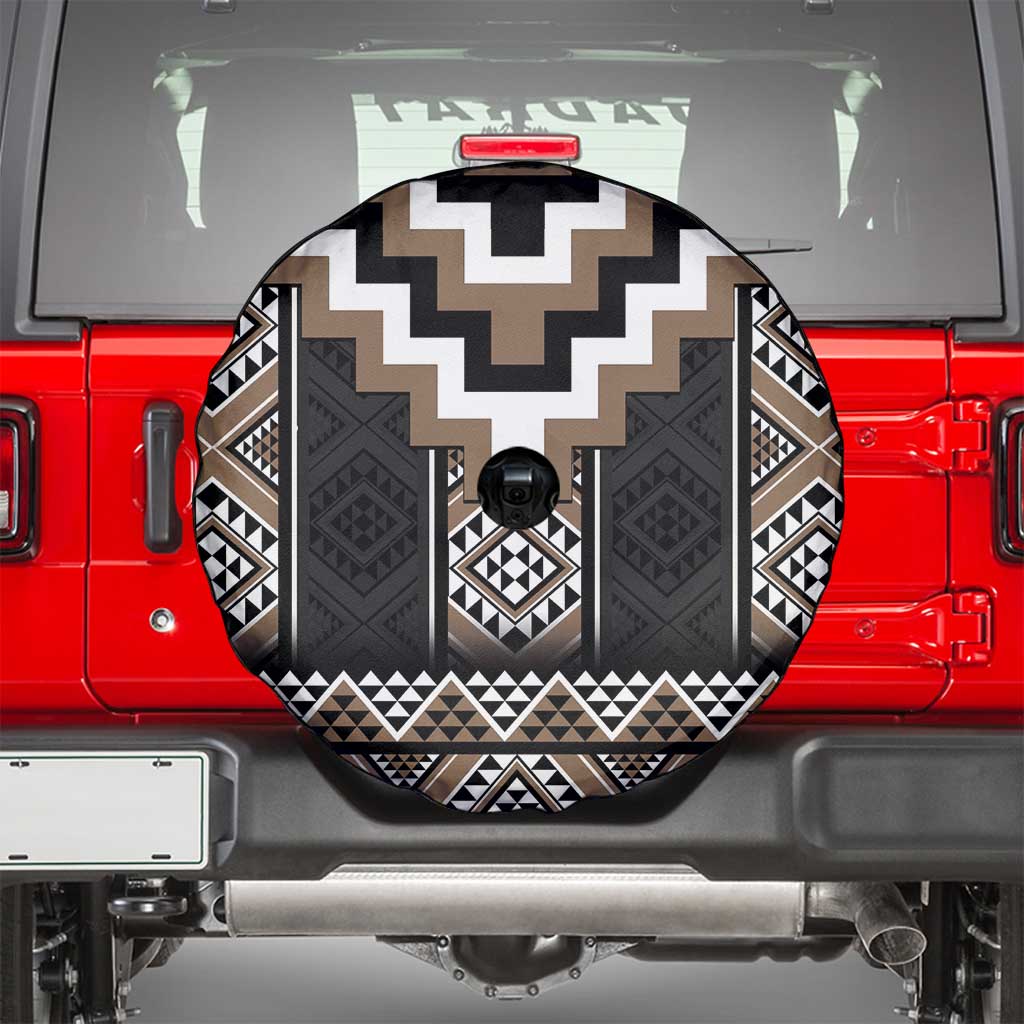 Brown Taniko Aotearoa Spare Tire Cover Niho Taniwha Mix Poutama LT14 - Polynesian Pride