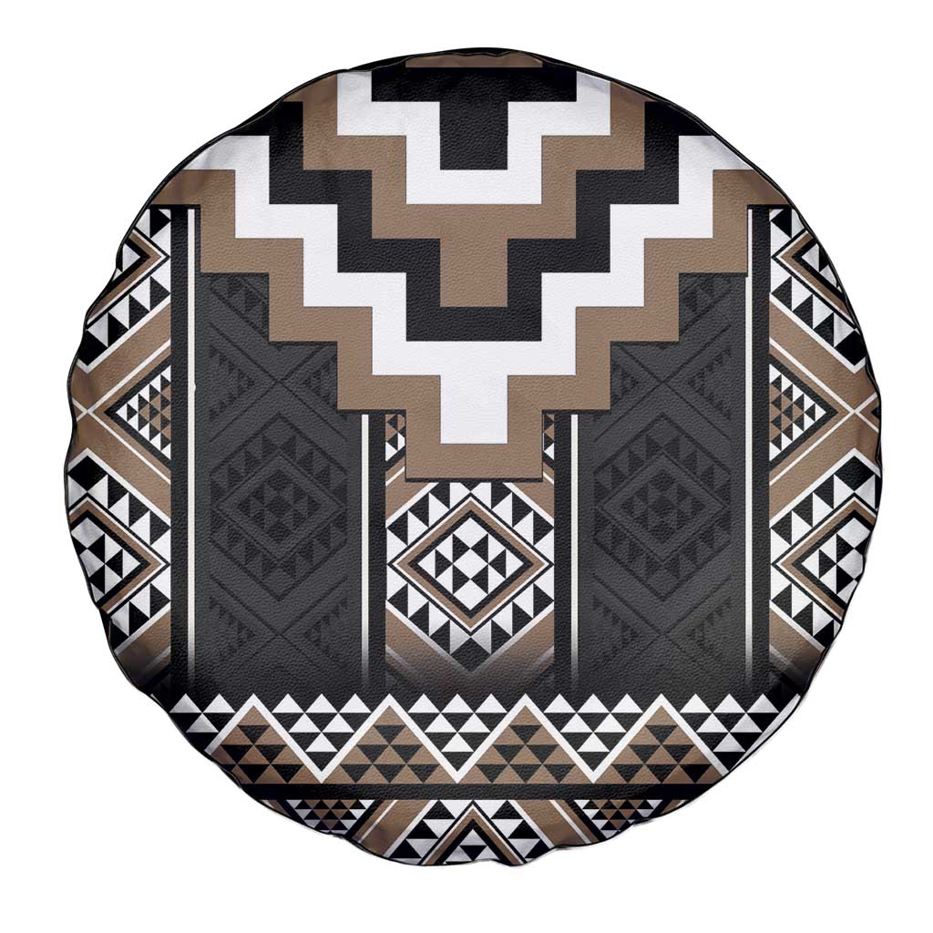 Brown Taniko Aotearoa Spare Tire Cover Niho Taniwha Mix Poutama LT14 - Polynesian Pride