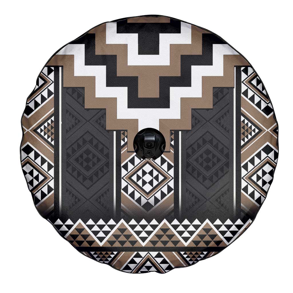 Brown Taniko Aotearoa Spare Tire Cover Niho Taniwha Mix Poutama LT14 - Polynesian Pride