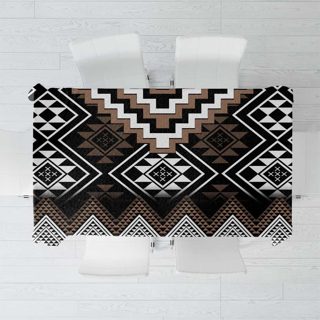 Brown Taniko Aotearoa Tablecloth Niho Taniwha Mix Poutama