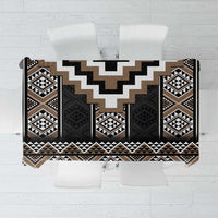 Brown Taniko Aotearoa Tablecloth Niho Taniwha Mix Poutama LT14 Brown - Polynesian Pride