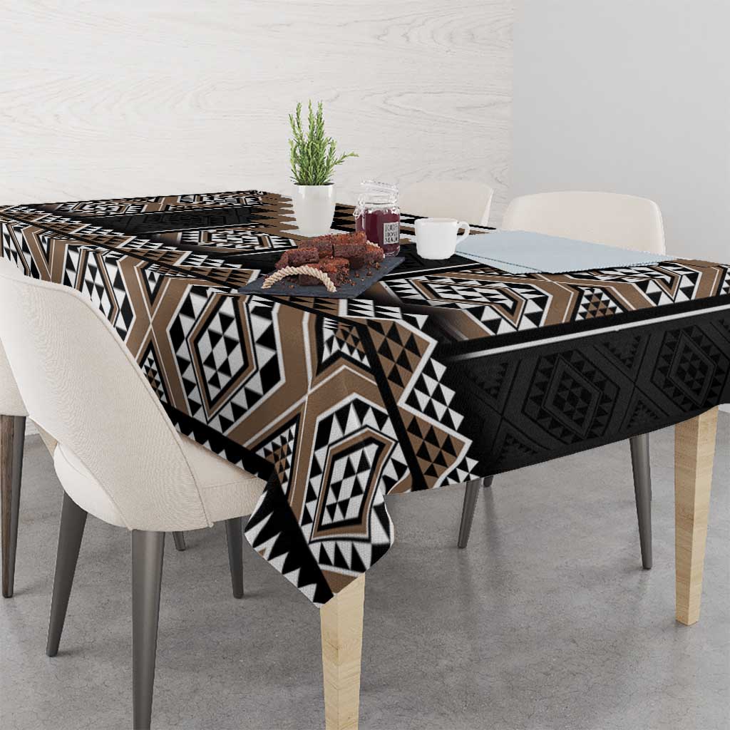 Brown Taniko Aotearoa Tablecloth Niho Taniwha Mix Poutama LT14 - Polynesian Pride
