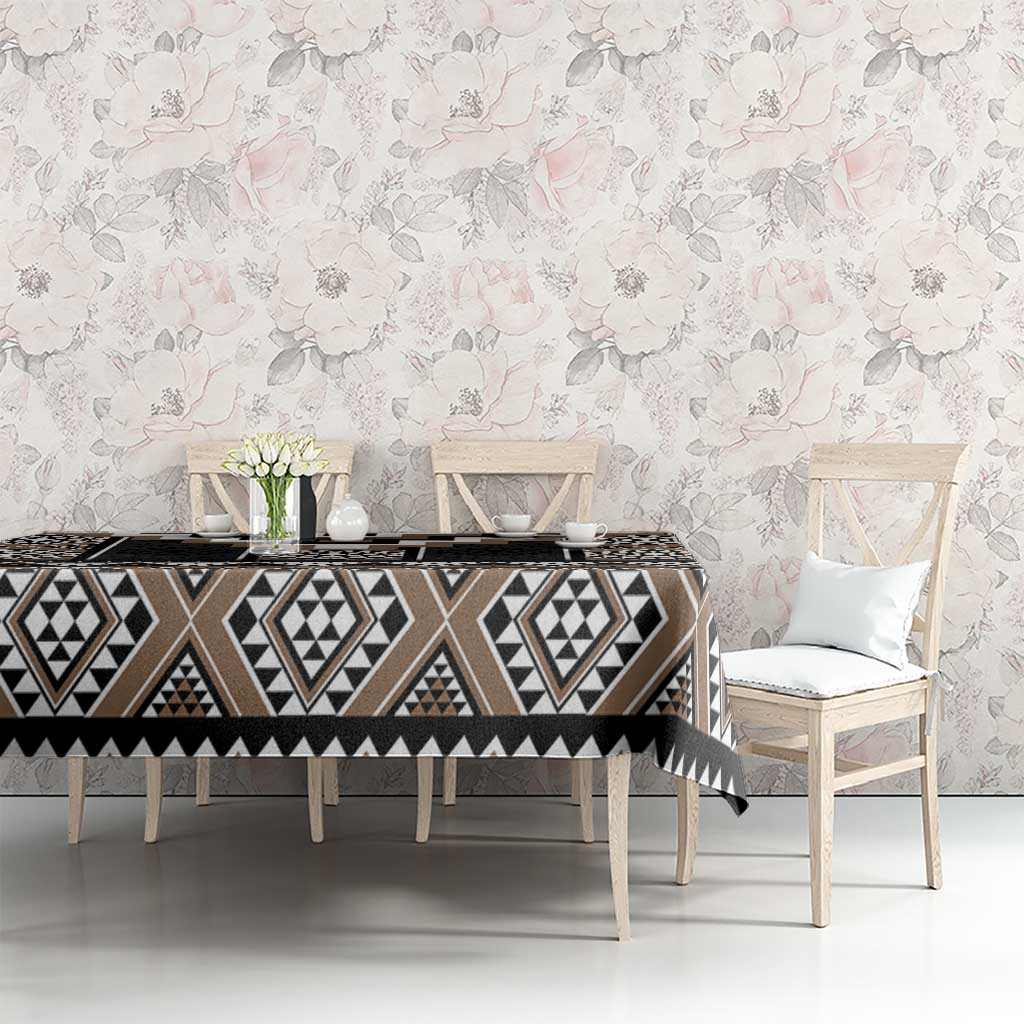 Brown Taniko Aotearoa Tablecloth Niho Taniwha Mix Poutama LT14 - Polynesian Pride