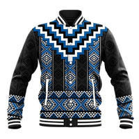 Blue Taniko Aotearoa Baseball Jacket Niho Taniwha Mix Poutama LT14 Unisex Blue - Polynesian Pride