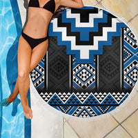 Blue Taniko Aotearoa Beach Blanket Niho Taniwha Mix Poutama LT14 - Polynesian Pride