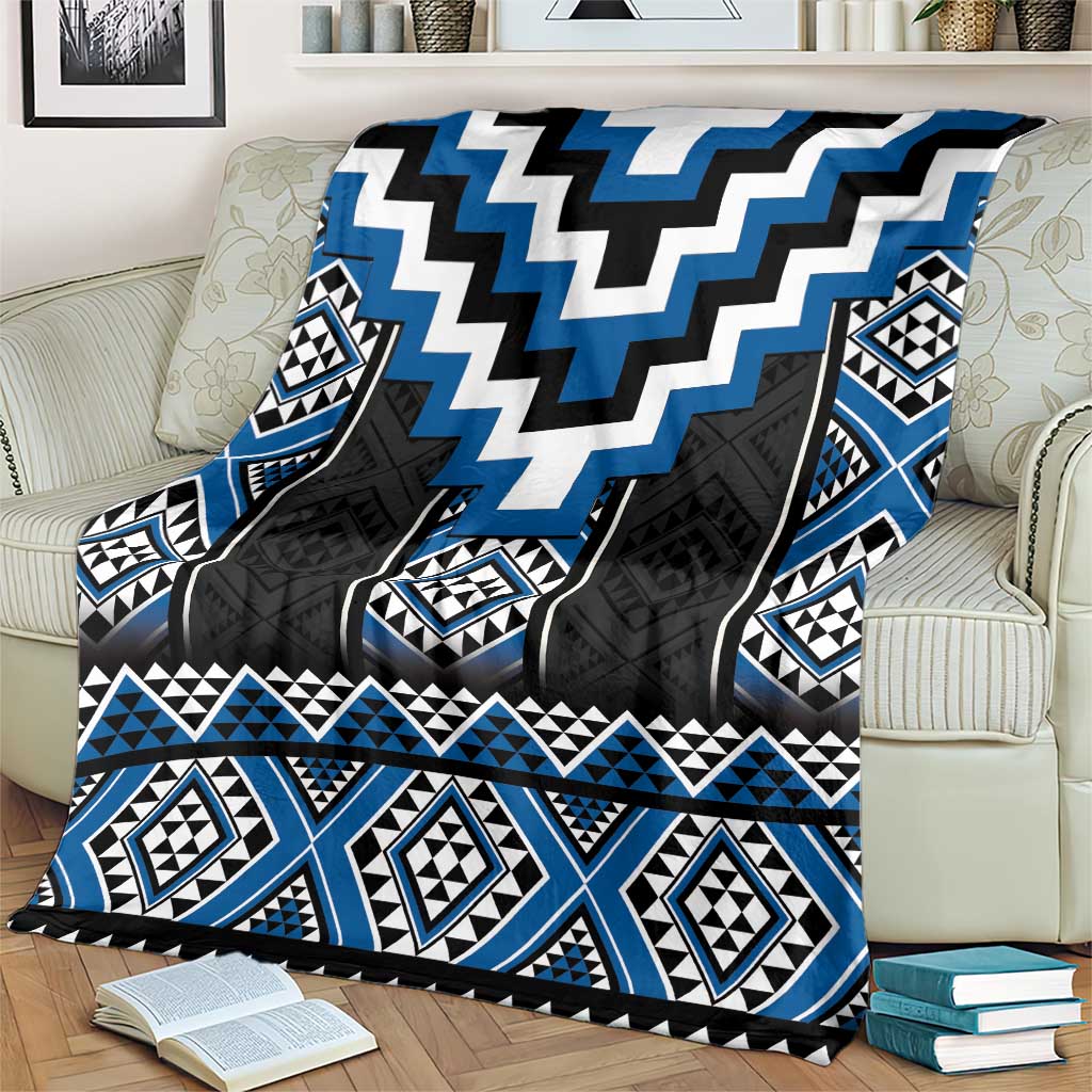 Blue Taniko Aotearoa Blanket Niho Taniwha Mix Poutama LT14 - Polynesian Pride