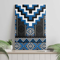 Blue Taniko Aotearoa Canvas Wall Art Niho Taniwha Mix Poutama LT14 - Polynesian Pride