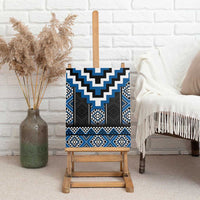 Blue Taniko Aotearoa Canvas Wall Art Niho Taniwha Mix Poutama LT14 - Polynesian Pride
