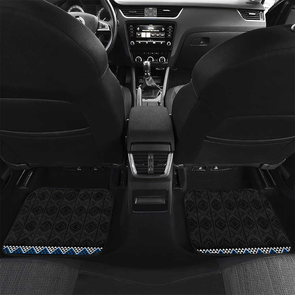 Blue Taniko Aotearoa Car Mats Niho Taniwha Mix Poutama LT14 Set 2pcs - Back Blue - Polynesian Pride