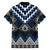 Blue Taniko Aotearoa Family Matching Off The Shoulder Long Sleeve Dress and Hawaiian Shirt Niho Taniwha Mix Poutama