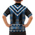 Blue Taniko Aotearoa Family Matching Off Shoulder Maxi Dress and Hawaiian Shirt Niho Taniwha Mix Poutama LT14