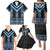 Blue Taniko Aotearoa Family Matching Puletasi and Hawaiian Shirt Niho Taniwha Mix Poutama LT14