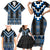 Blue Taniko Aotearoa Family Matching Short Sleeve Bodycon Dress and Hawaiian Shirt Niho Taniwha Mix Poutama LT14