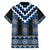 Blue Taniko Aotearoa Family Matching Short Sleeve Bodycon Dress and Hawaiian Shirt Niho Taniwha Mix Poutama LT14