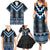 Blue Taniko Aotearoa Family Matching Summer Maxi Dress and Hawaiian Shirt Niho Taniwha Mix Poutama LT14