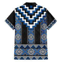 Blue Taniko Aotearoa Family Matching Summer Maxi Dress and Hawaiian Shirt Niho Taniwha Mix Poutama LT14 - Polynesian Pride