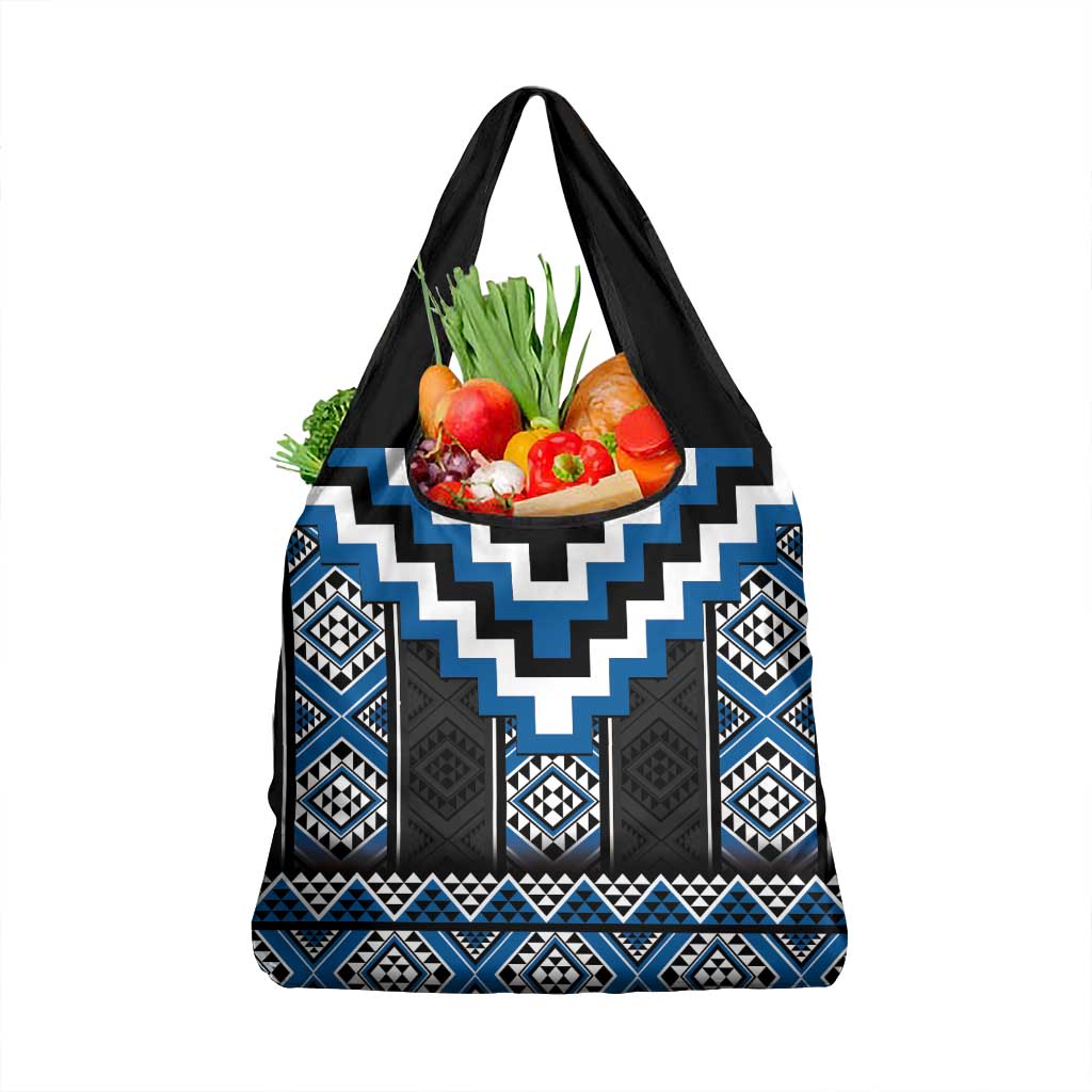 Blue Taniko Aotearoa Grocery Bag Niho Taniwha Mix Poutama