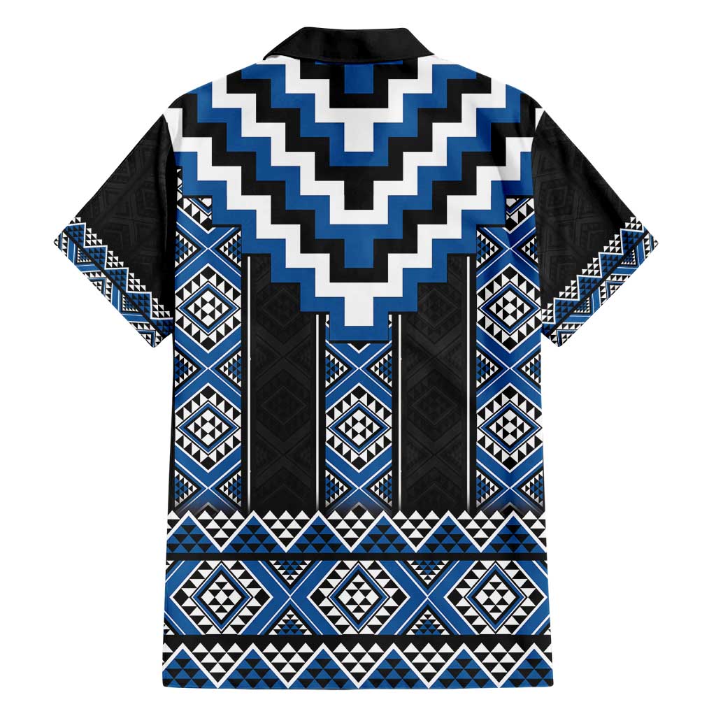 Blue Taniko Aotearoa Hawaiian Shirt Niho Taniwha Mix Poutama LT14 - Polynesian Pride