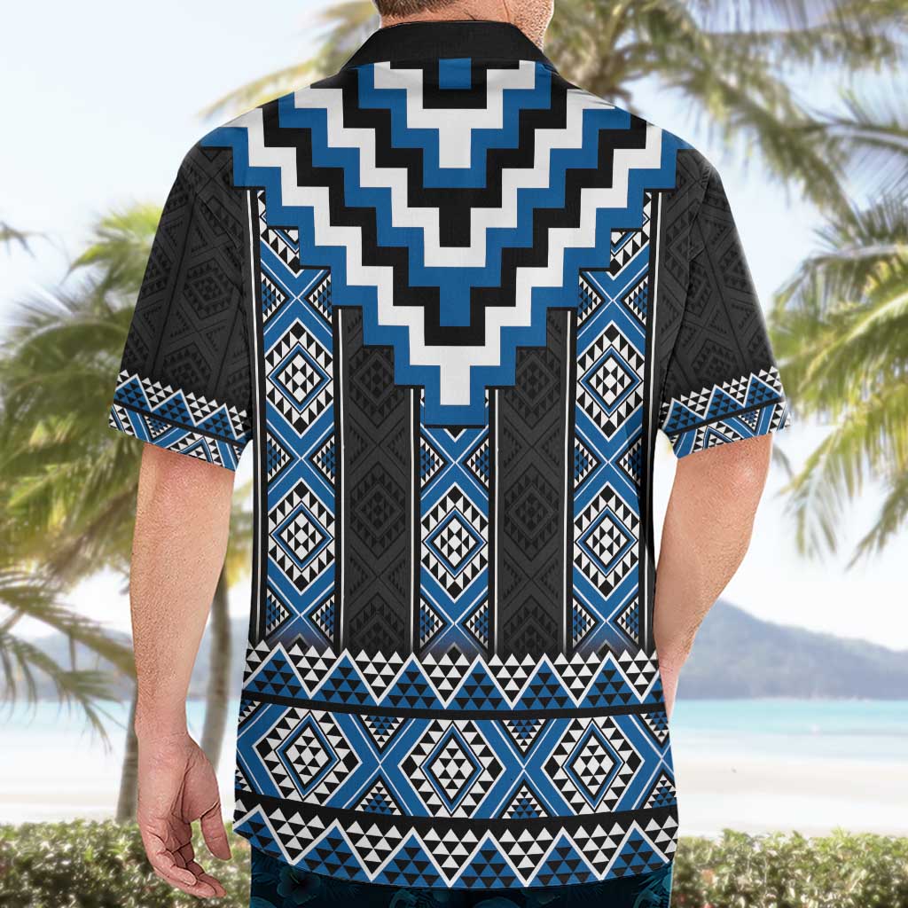 Blue Taniko Aotearoa Hawaiian Shirt Niho Taniwha Mix Poutama LT14 - Polynesian Pride