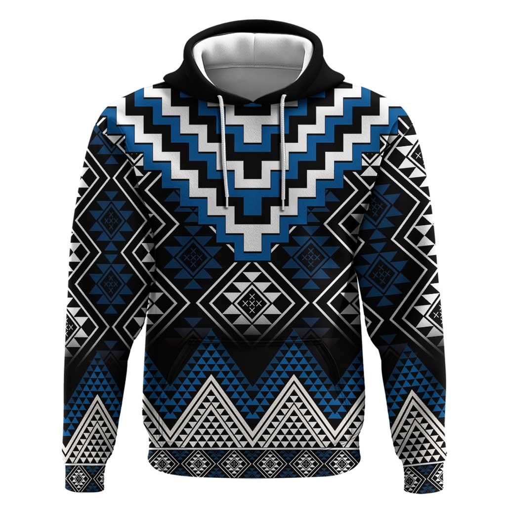 Blue Taniko Aotearoa Hoodie Niho Taniwha Mix Poutama