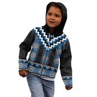Blue Taniko Aotearoa Kid Hoodie Niho Taniwha Mix Poutama LT14