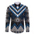 Blue Taniko Aotearoa Long Sleeve Button Shirt Niho Taniwha Mix Poutama