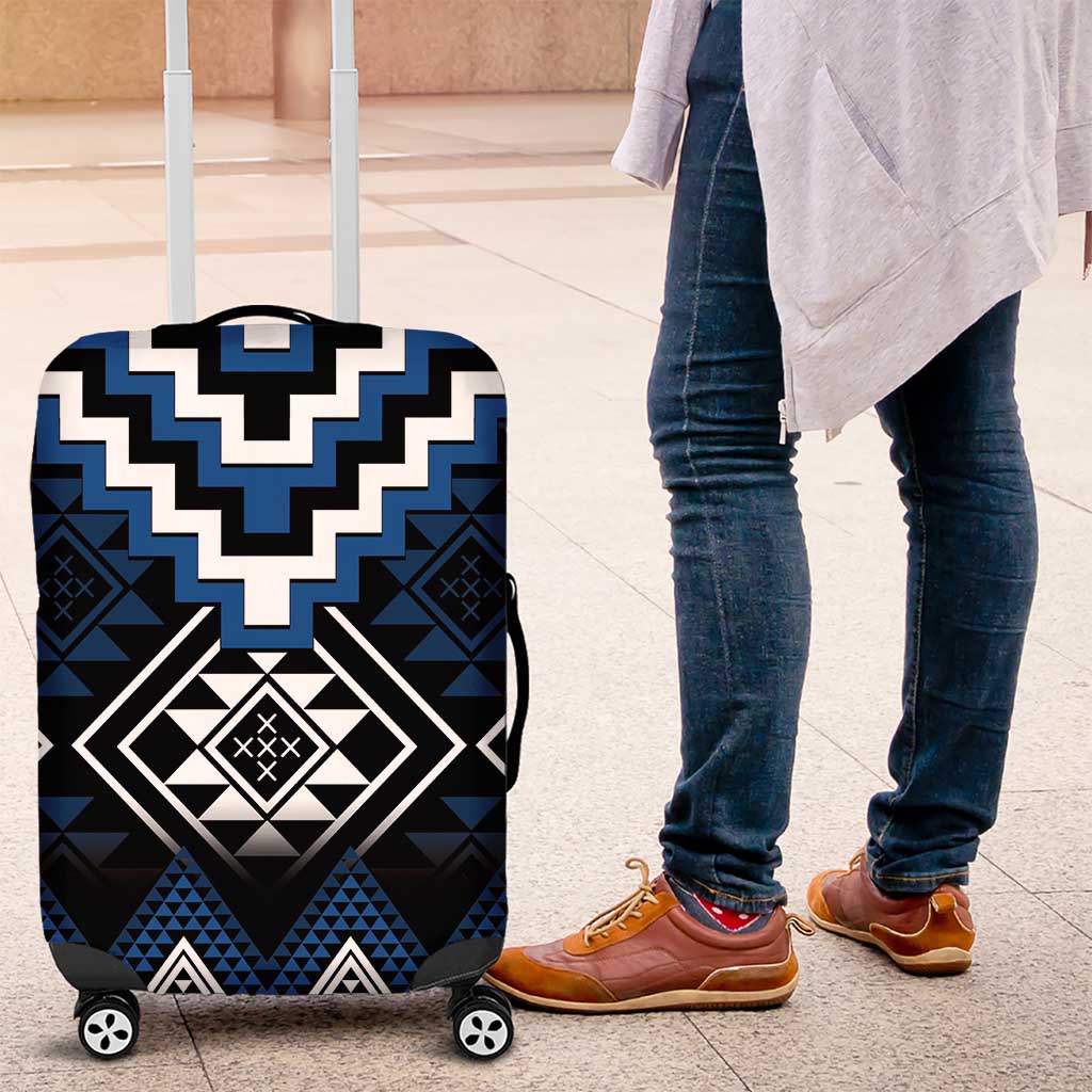 Blue Taniko Aotearoa Luggage Cover Niho Taniwha Mix Poutama