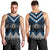 Blue Taniko Aotearoa Men Tank Top Niho Taniwha Mix Poutama