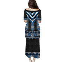 Blue Taniko Aotearoa Puletasi Niho Taniwha Mix Poutama LT14 - Polynesian Pride