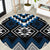 Blue Taniko Aotearoa Round Carpet Niho Taniwha Mix Poutama