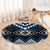 Blue Taniko Aotearoa Round Carpet Niho Taniwha Mix Poutama