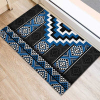 Blue Taniko Aotearoa Rubber Doormat Niho Taniwha Mix Poutama LT14 - Polynesian Pride