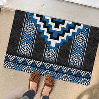 Blue Taniko Aotearoa Rubber Doormat Niho Taniwha Mix Poutama LT14 - Polynesian Pride
