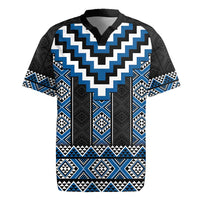 Blue Taniko Aotearoa Rugby Jersey Niho Taniwha Mix Poutama LT14 Blue - Polynesian Pride