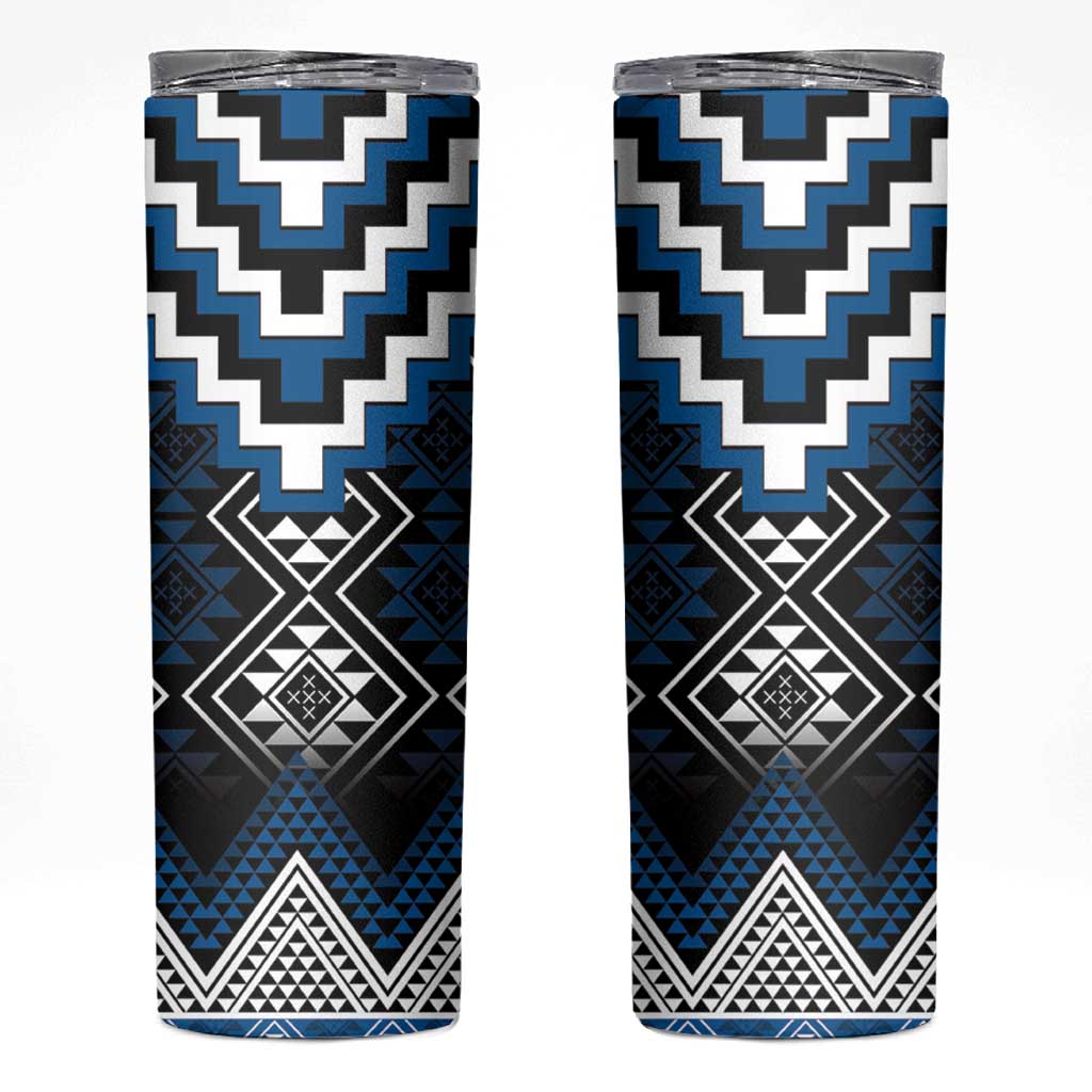 Blue Taniko Aotearoa Skinny Tumbler Niho Taniwha Mix Poutama