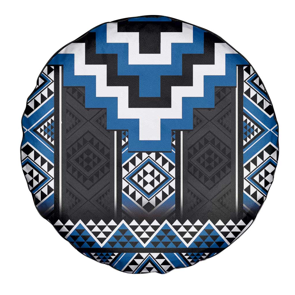 Blue Taniko Aotearoa Spare Tire Cover Niho Taniwha Mix Poutama LT14 - Polynesian Pride