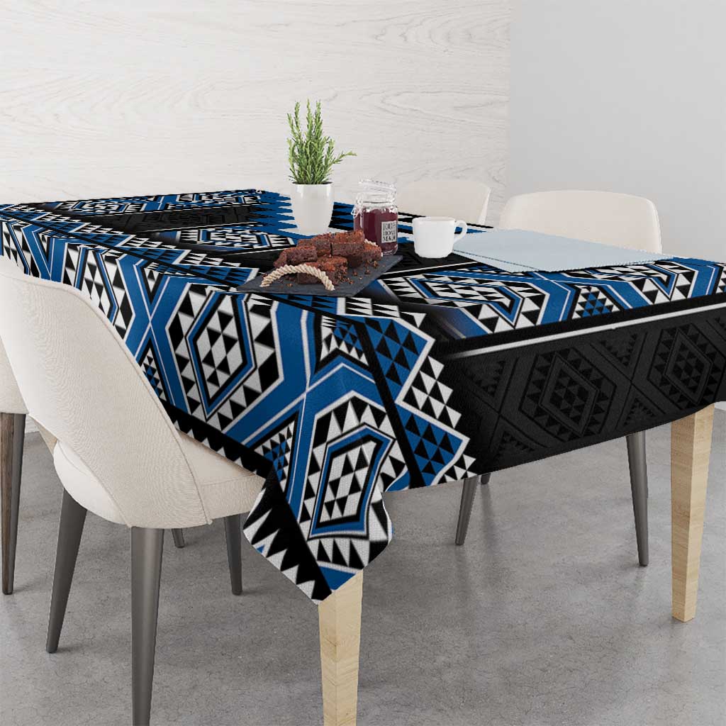 Blue Taniko Aotearoa Tablecloth Niho Taniwha Mix Poutama LT14 - Polynesian Pride