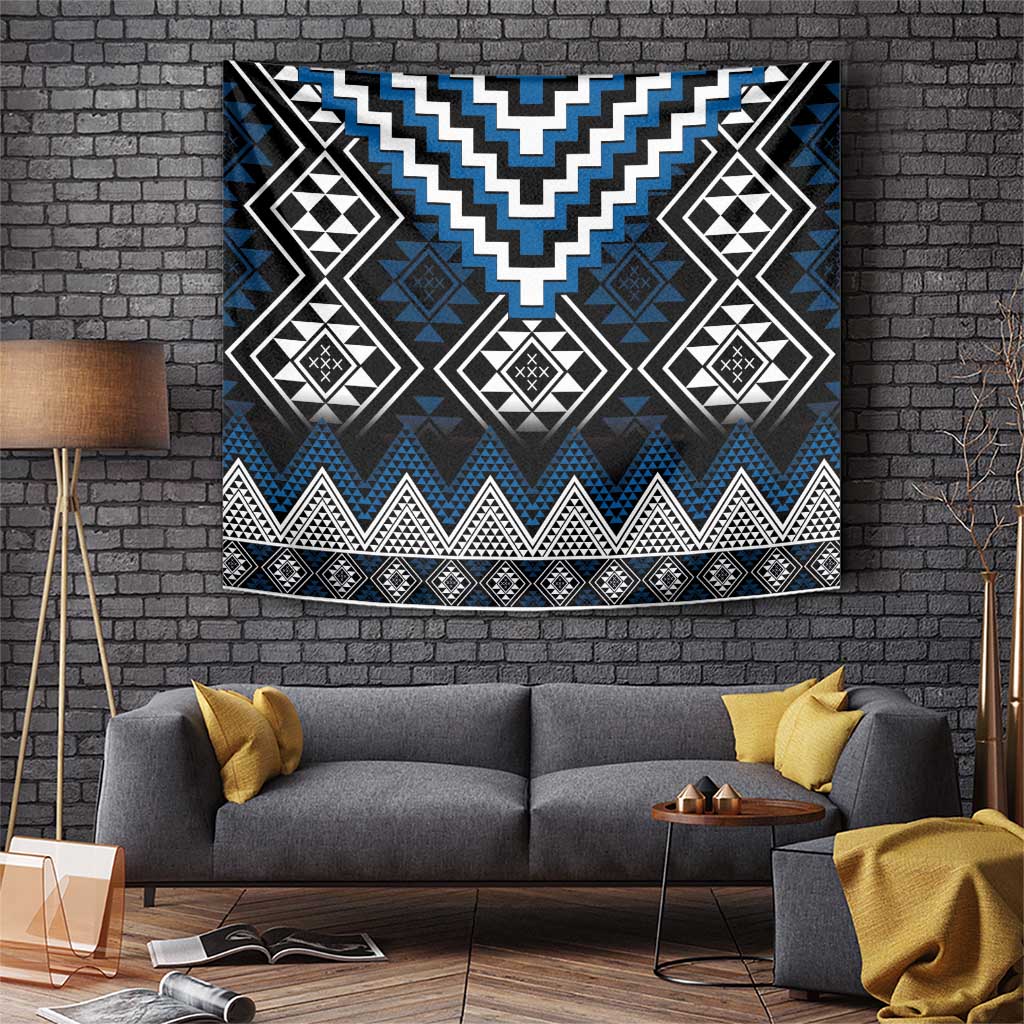 Blue Taniko Aotearoa Tapestry Niho Taniwha Mix Poutama